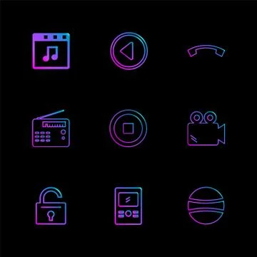 Multimedia , camera , user interface , folders , directory , eps icon set vec 스톡 일러스트