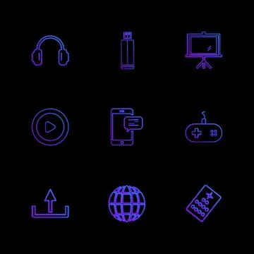 Multimedia , camera , user interface , folders , directory , eps icon set vec 스톡 일러스트