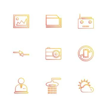 Multimedia , camera , user interface , folders , directory , eps icon set vec イラスト素材