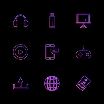 Multimedia , camera , user interface , folders , directory , eps icon set vec Stock Illustration