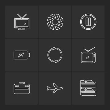 Multimedia , camera , user interface , folders , directory , eps icon set vec Stock Illustration