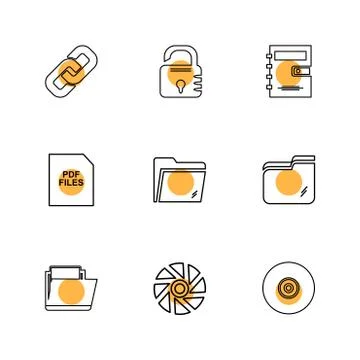 Multimedia , camera , user interface , folders , directory , eps icon set vec Stock Illustration