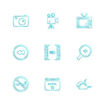 Multimedia , camera , user interface , folders , directory , eps icon set vec イラスト素材