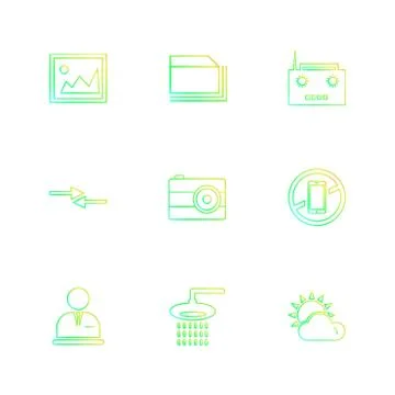 Multimedia , camera , user interface , folders , directory , eps icon set vec イラスト素材
