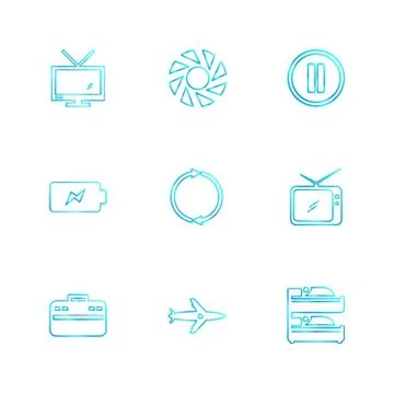 Multimedia , camera , user interface , folders , directory , eps icon set vec 스톡 일러스트