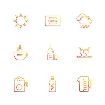 Multimedia , camera , user interface  , technology , summer , drink ,  food , 스톡 일러스트