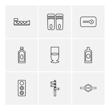 Multimedia , camera , user interface  , technology , summer , drink ,  food , Stock Illustration