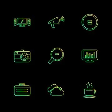 Multimedia , camera , user interface  , technology , summer , drink ,  food , 스톡 일러스트