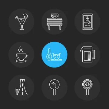 Multimedia , camera , user interface  , technology , summer , drink ,  food , Stock Illustration