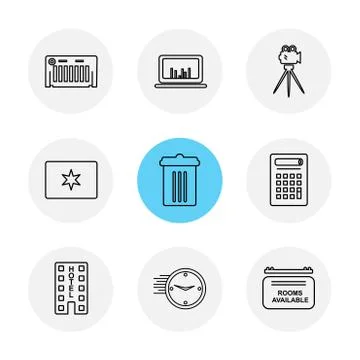 Multimedia , camera , user interface  , technology , summer , drink ,  food , Stock Illustration