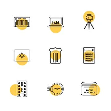 Multimedia , camera , user interface  , technology , summer , drink ,  food , Stock Illustration