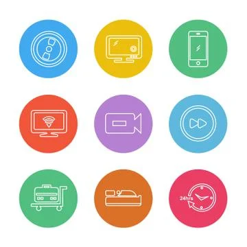Multimedia , camera , user interface  , technology , summer , drink ,  food , 스톡 일러스트