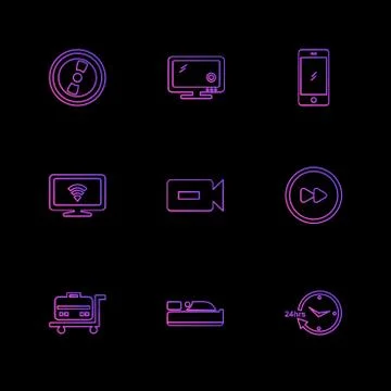 Multimedia , camera , user interface  , technology , summer , drink ,  food , 스톡 일러스트