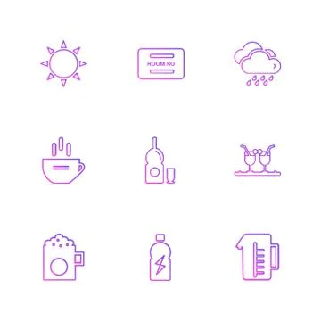 Multimedia , camera , user interface  , technology , summer , drink ,  food , Illustrazione stock