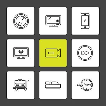 Multimedia , camera , user interface  , technology , summer , drink ,  food , 스톡 일러스트