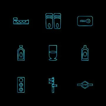 Multimedia , camera , user interface  , technology , summer , drink ,  food , Stock Illustration