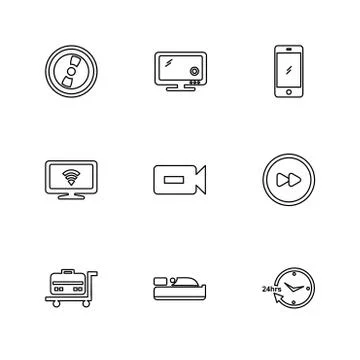 Multimedia , camera , user interface  , technology , summer , drink ,  food , 스톡 일러스트