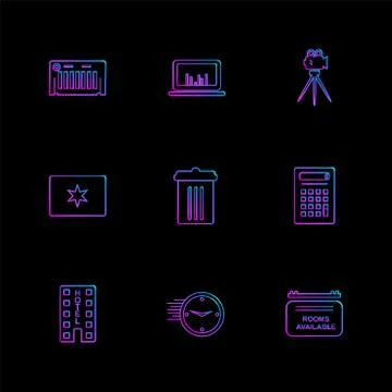 Multimedia , camera , user interface  , technology , summer , drink ,  food , Stock Illustration