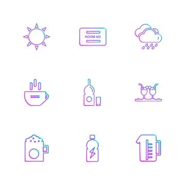 Multimedia , camera , user interface  , technology , summer , drink ,  food , 스톡 일러스트