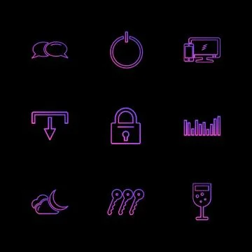 Multimedia , camera , user interface  , technology , summer , drink ,  food , Stock Illustration