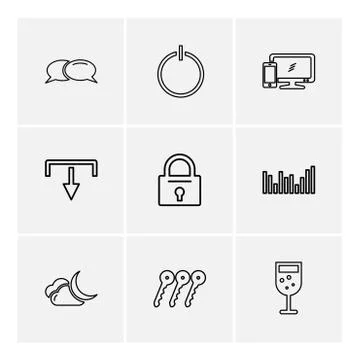 Multimedia , camera , user interface  , technology , summer , drink ,  food , Stock Illustration