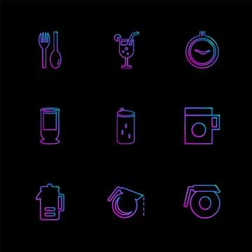 Multimedia , camera , user interface  , technology , summer , drink ,  food , Stock Illustration