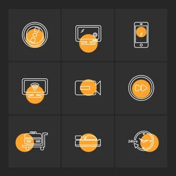 Multimedia , camera , user interface  , technology , summer , drink ,  food , 스톡 일러스트
