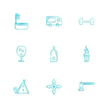 Multimedia , camera , user interface  , technology , summer , drink ,  food , Illustrazione stock