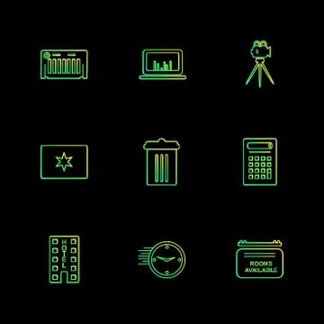 Multimedia , camera , user interface  , technology , summer , drink ,  food , Illustrazione stock