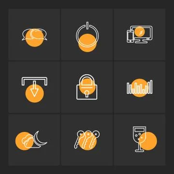 Multimedia , camera , user interface  , technology , summer , drink ,  food , Illustrazione stock