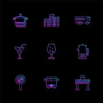 Multimedia , camera , user interface  , technology , summer , drink ,  food , Stock Illustration