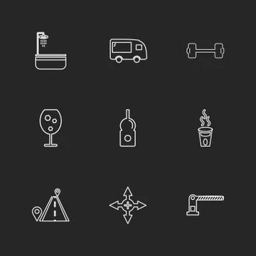 Multimedia , camera , user interface  , technology , summer , drink ,  food , Stock Illustration