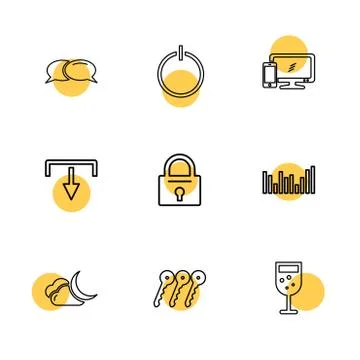 Multimedia , camera , user interface  , technology , summer , drink ,  food , Stock Illustration