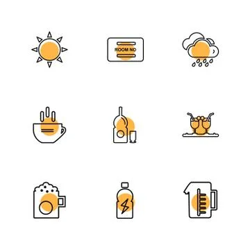 Multimedia , camera , user interface  , technology , summer , drink ,  food , Illustrazione stock