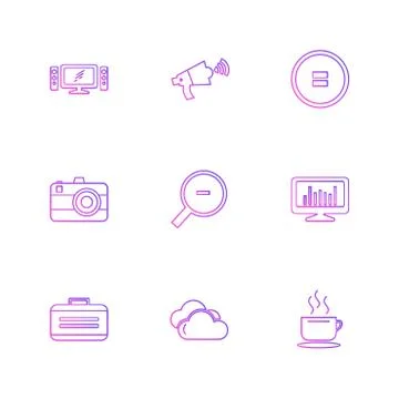 Multimedia , camera , user interface  , technology , summer , drink ,  food , イラスト素材