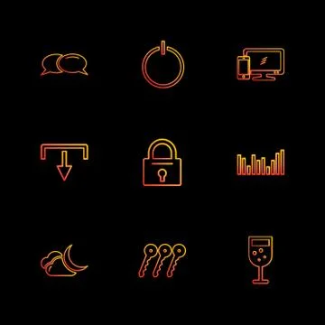 Multimedia , camera , user interface  , technology , summer , drink ,  food , Stock Illustration