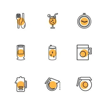 Multimedia , camera , user interface  , technology , summer , drink ,  food , Stock Illustration