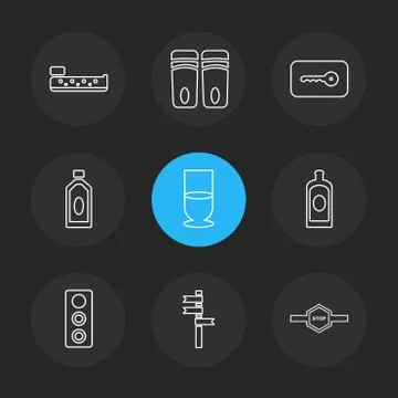 Multimedia , camera , user interface  , technology , summer , drink ,  food , Illustrazione stock