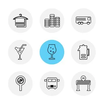 Multimedia , camera , user interface  , technology , summer , drink ,  food , Stock Illustration