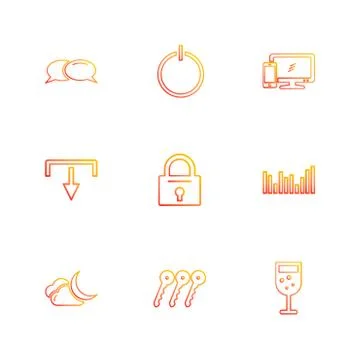 Multimedia , camera , user interface  , technology , summer , drink ,  food , Stock Illustration