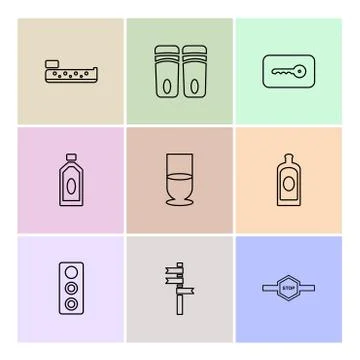 Multimedia , camera , user interface  , technology , summer , drink ,  food , Stock Illustration