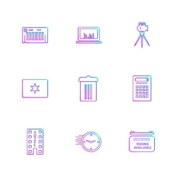 Multimedia , camera , user interface  , technology , summer , drink ,  food , Illustrazione stock