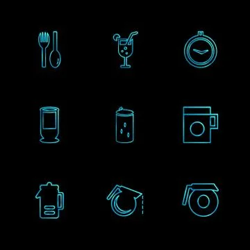 Multimedia , camera , user interface  , technology , summer , drink ,  food , Stock Illustration