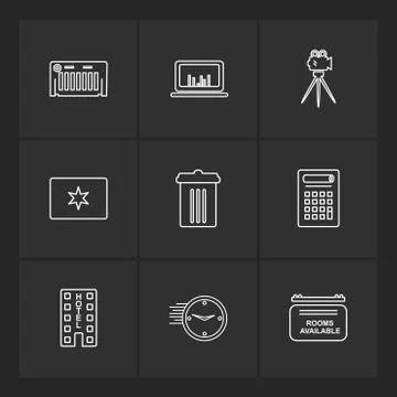 Multimedia , camera , user interface  , technology , summer , drink ,  food , Illustrazione stock