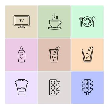 Multimedia , camera , user interface  , technology , summer , drink ,  food , Illustrazione stock