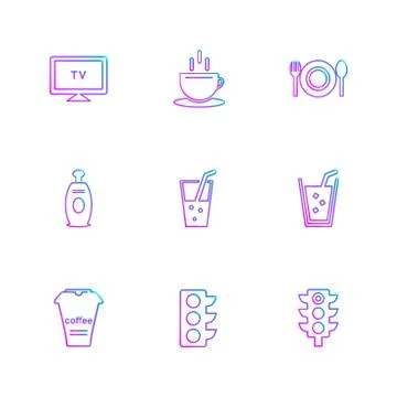 Multimedia , camera , user interface  , technology , summer , drink ,  food , Illustrazione stock