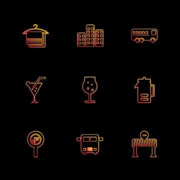 Multimedia , camera , user interface  , technology , summer , drink ,  food , Stock Illustration