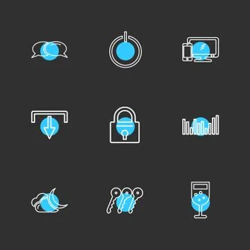 Multimedia , camera , user interface  , technology , summer , drink ,  food , Illustrazione stock