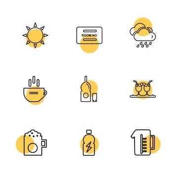 Multimedia , camera , user interface  , technology , summer , drink ,  food , Illustrazione stock