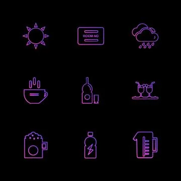 Multimedia , camera , user interface  , technology , summer , drink ,  food , Illustrazione stock